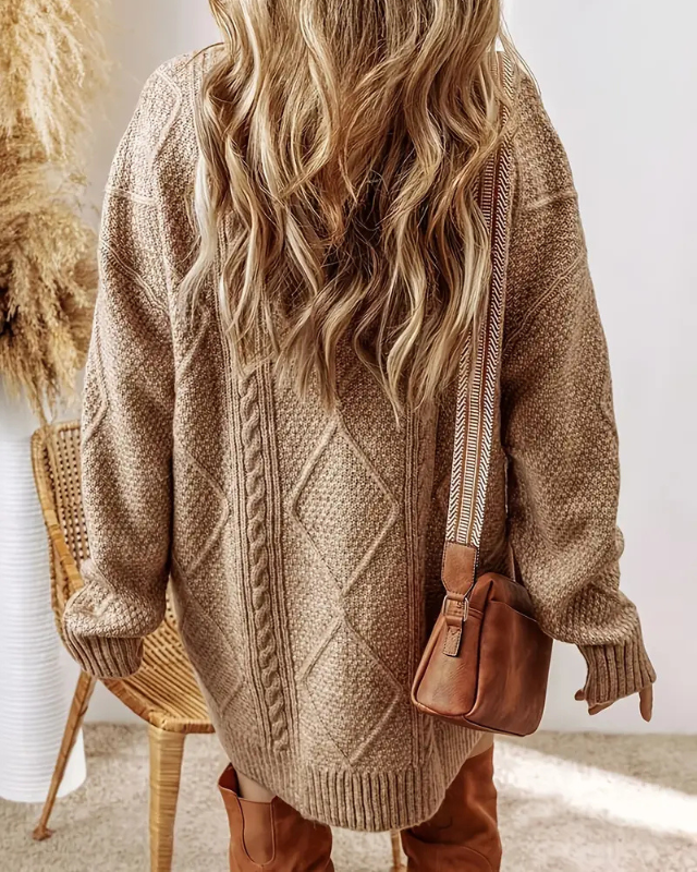 SYLVIA™ | Robe-pull courte en maille torsadée
