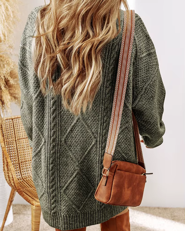 SYLVIA™ | Robe-pull courte en maille torsadée
