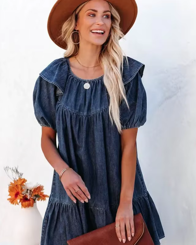 JENNY™ | Robe Décontractée en Denim