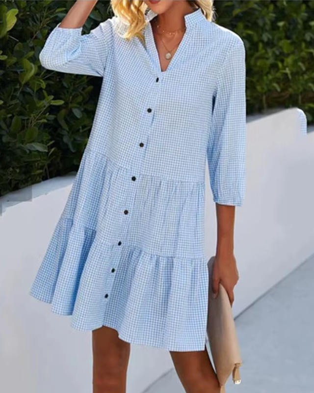 LISE™ | Robe à Carreaux Élégante