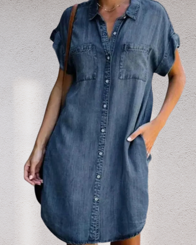 AMELIE™ | Robe Chemise en Denim