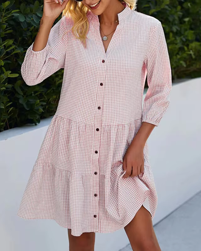 LISE™ | Robe à Carreaux Élégante