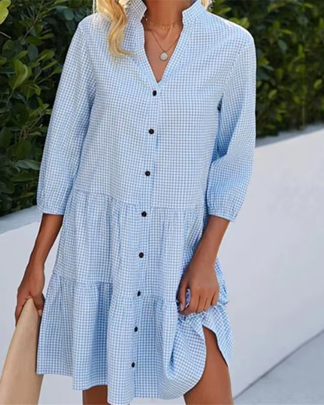 LISE™ | Robe à Carreaux Élégante