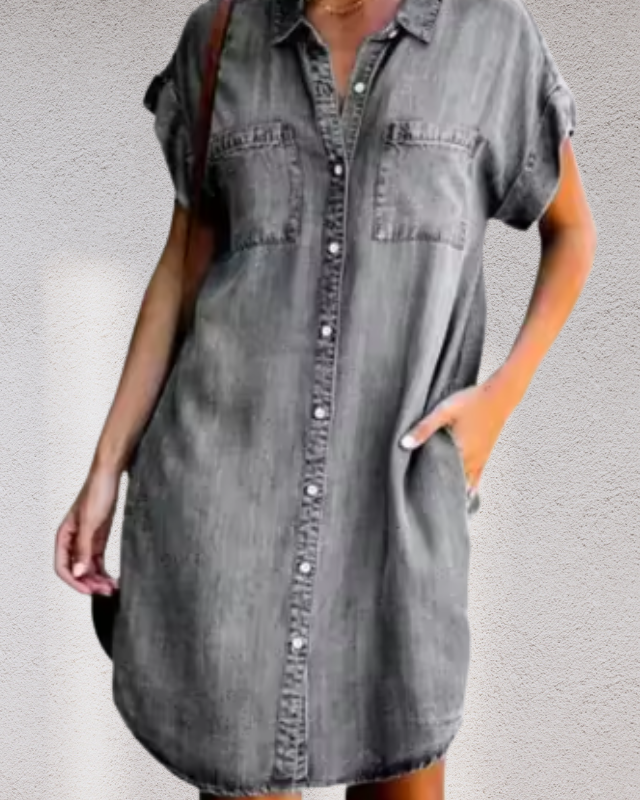 AMELIE™ | Robe Chemise en Denim