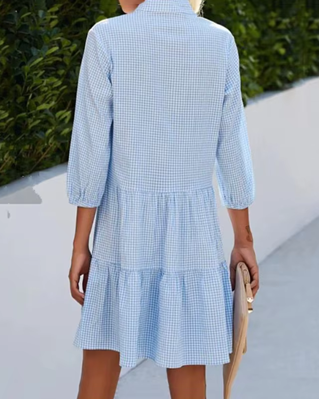 LISE™ | Robe à Carreaux Élégante
